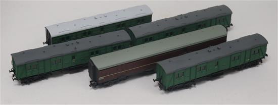 A collection of 46 Bachmann, Southern Pride and other passenger coaches and goods wagons